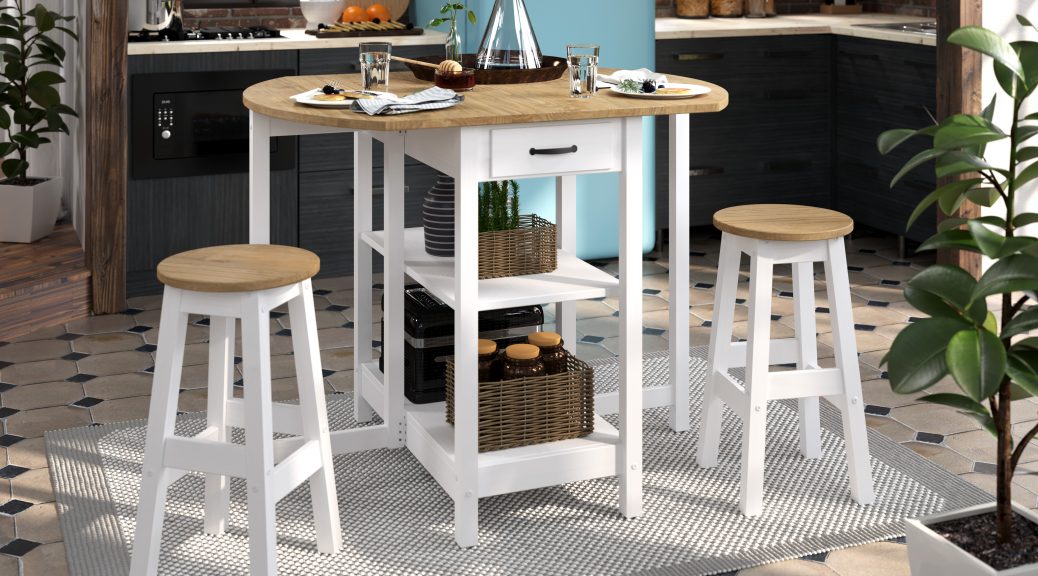 Produção em render 3d para venda deste conjunto de mesa e banquetas. Nosso cliente vende este produto online. Gostou? Vem saber mais em www.studio25.com.br