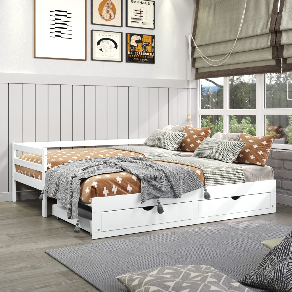 Ambiente de dormitório produzido em render 3d para o fabricante deste móveis